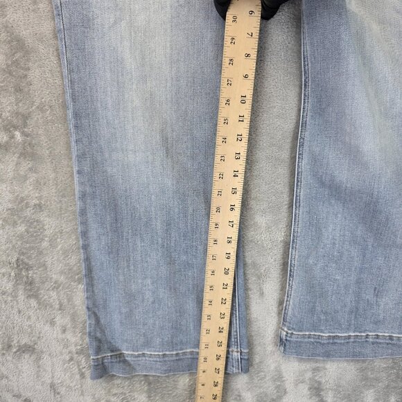 KanCan Holly High Rise Flare Jeans Womens 12 Light Stone Blue Stretch Denim New - Picture 6 of 13